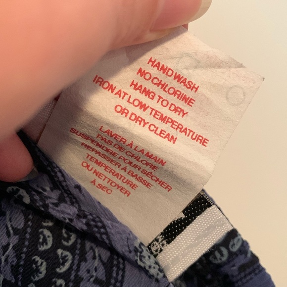 Vintage Jessica Indigo Vertically Patterned Stripe Stretch Tie Pants Size Large - Picture 6 of 6